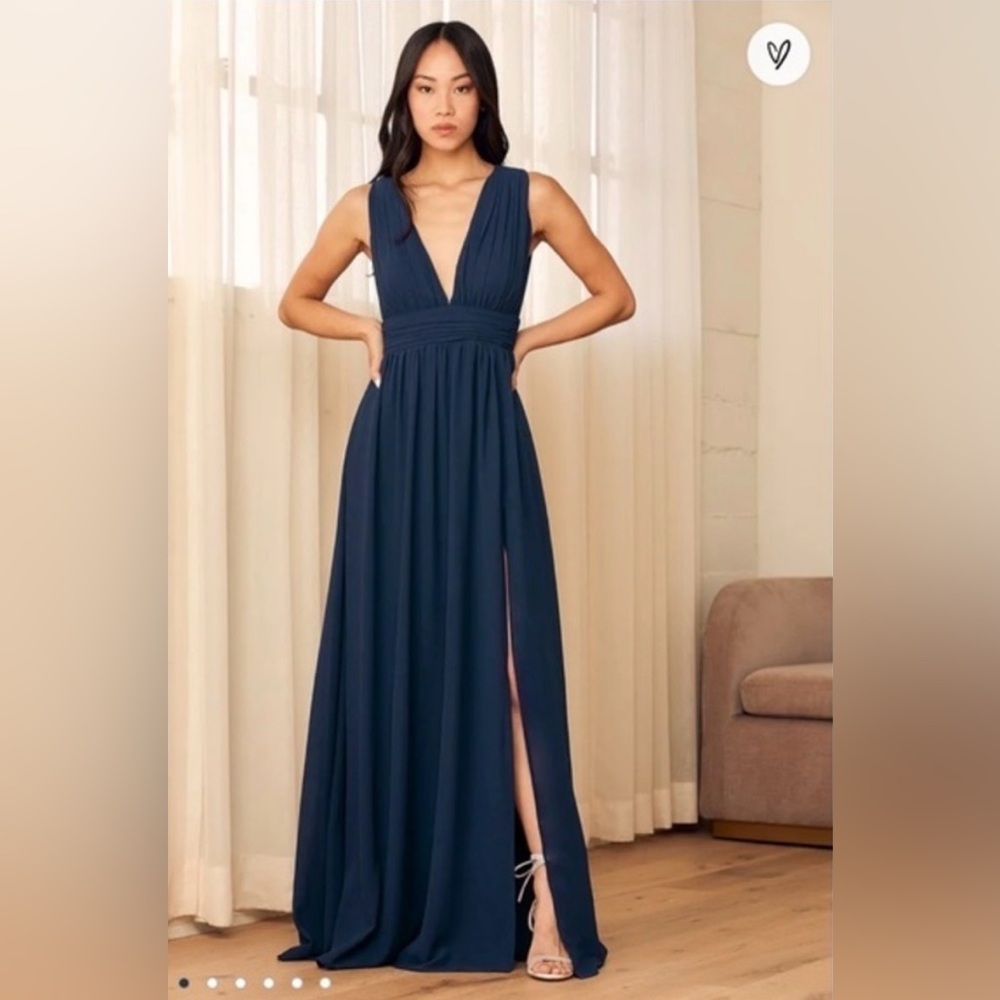 𝅺Heavenly Hues Navy Blue Maxi Dress Large NWT
